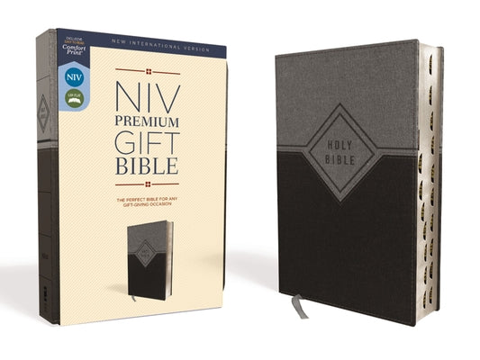 Cover Image for Niv, Premium Gift Bible, Leathersoft, Black/Gray, Red Letter Edition, Indexed, Comfort Print -- Zondervan, Imitation Leather