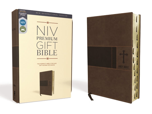 Cover Image for Niv, Premium Gift Bible, Leathersoft, Brown, Red Letter Edition, Indexed, Comfort Print -- Zondervan, Imitation Leather