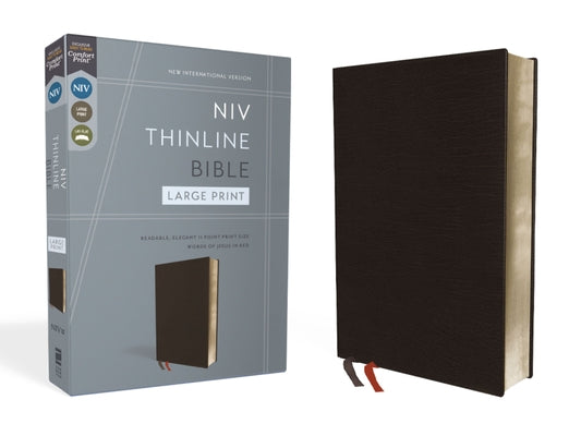 Cover Image for NIV, Thinline Bible, Large Print, Bonded Leather, Black, Red Letter Edition -- Zondervan, Bonded Leather