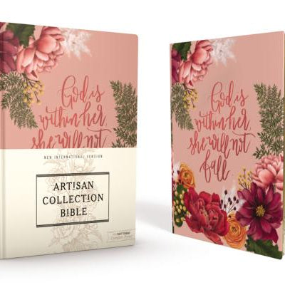 Niv, Artisan Collection Bible, Cloth Over Board, Pink Floral, Designed Edges Under Gilding, Red Letter Edition, Comfort Print -- Zondervan, Hardcover
