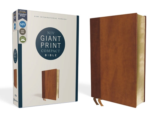 Cover Image for Niv, Giant Print Compact Bible, Leathersoft, Brown, Red Letter Edition, Comfort Print -- Zondervan, Imitation Leather