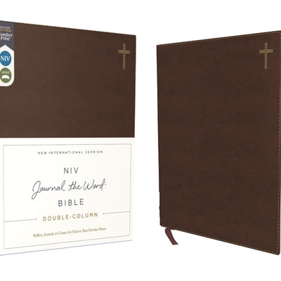 Niv, Journal the Word Bible, Double-Column, Leathersoft, Brown, Red Letter Edition, Comfort Print: Reflect, Take Notes, or Create Art Next to Your Fav -- Zondervan, Imitation Leather