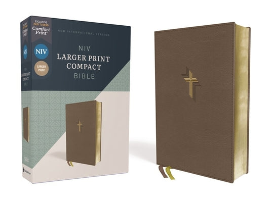 Cover Image for Niv, Larger Print Compact Bible, Leathersoft, Brown, Red Letter, Comfort Print -- Zondervan, Imitation Leather