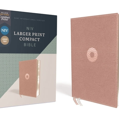 Niv, Larger Print Compact Bible, Leathersoft, Pink, Red Letter, Comfort Print -- Zondervan, Imitation Leather