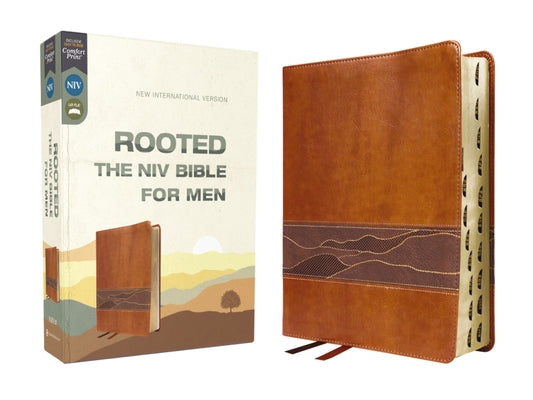Cover Image for Rooted: The NIV Bible for Men, Leathersoft, Brown, Thumb Indexed, Comfort Print -- Livingstone Corporation, Imitation Leather