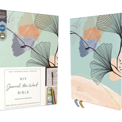 Niv, Journal the Word Bible (Perfect for Note-Taking), Leathersoft, Teal/Floral, Red Letter, Comfort Print: Reflect, Take Notes, or Create Art Next to -- Zondervan, Leather