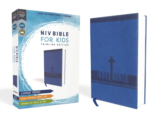Cover Image for Niv, Bible for Kids, Large Print, Leathersoft, Blue, Red Letter, Comfort Print: Thinline Edition -- Zondervan, Leather