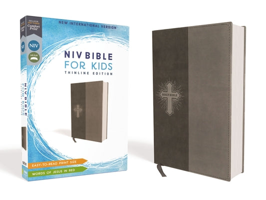 Cover Image for Niv, Bible for Kids, Leathersoft, Gray, Red Letter, Comfort Print: Thinline Edition -- Zondervan, Leather