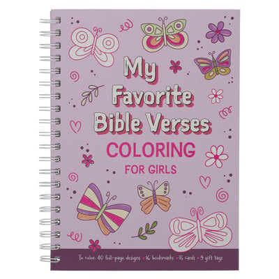 Cover Image for Coloring Book Favorite Bible Verses for Girls Wirebound -- Christian Art Gifts, Spiral