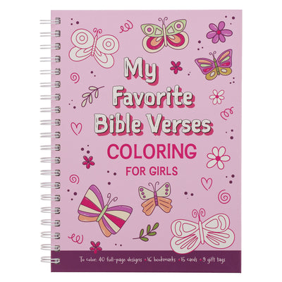 Cover Image for My Favorite Bible Verses Spiral Coloring Books for Girls -- Christian Art Gifts, Spiral