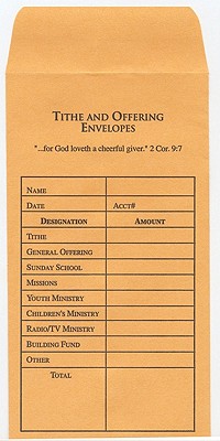 Tithe and Offering Envelope (Bill-Sized): 2 Corinthians 9:7 (Kjv) -- Broadman Church Supplies Staff, Other