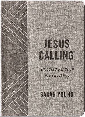 Cover Image for Jesus Calling, Textured Gray Leathersoft, with Full Scriptures: Enjoying Peace in His Presence (a 365-Day Devotional) - The Perfect Christian Gift for -- Sarah Young, Leather