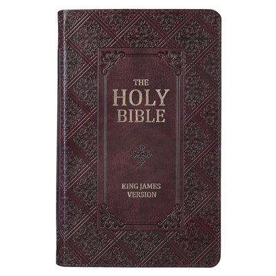 KJV Giant Print Lux-Leather Pattern Dark Brown -- Christian Art Gifts, Imitation Leather