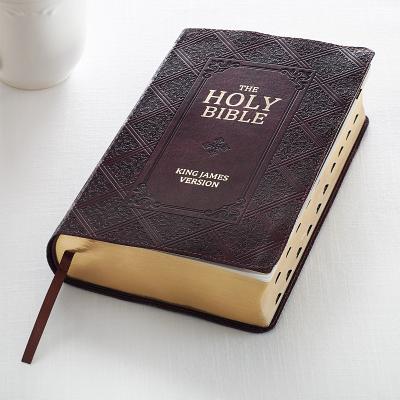 KJV Giant Print Lux-Leather Pattern Dark Brown -- , Imitation Leather