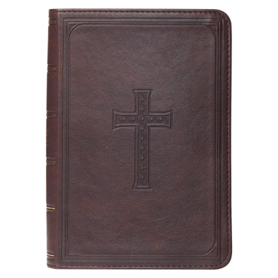 Cover Image for KJV Compact Large Print Lux-Leather DK Brown -- Christian Art Gifts, Imitation Leather