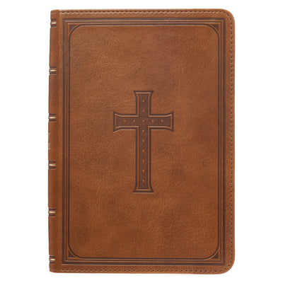Cover Image for KJV Compact Large Print Lux-Leather Tan -- Christian Art Gifts, Imitation Leather