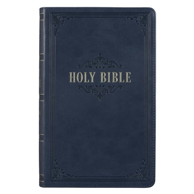 Cover Image for KJV Bible Giant Print Standard-Size (Faux Leather, Dark Blue) -- Christian Art Gifts, Imitation Leather