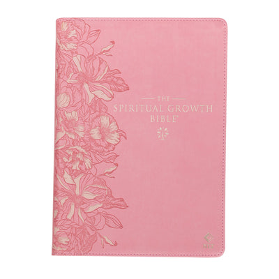 Cover Image for Nlt, the Spiritual Growth Bible (Faux Leather, Pink) -- Christian Art Gifts, Imitation Leather
