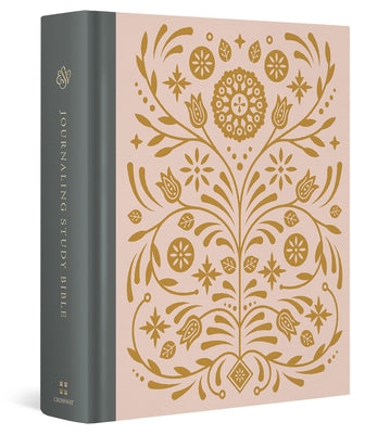 Cover Image for ESV Journaling Study Bible (Cloth Over Board, Blush/Ochre, Floral Design) -- Wayne Grudem, Hardcover