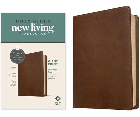 Cover Image for NLT Personal Size Giant Print Bible, Filament Enabled Edition (Red Letter, Leatherlike, Rustic Brown) -- New Living Translation, Imitation Leather