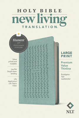 Cover Image for NLT Large Print Premium Value Thinline Bible, Filament Enabled (Leatherlike, Eucalyptus Teal) -- New Living Translation, Imitation Leather