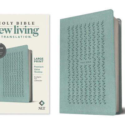 NLT Large Print Premium Value Thinline Bible, Filament Enabled (Leatherlike, Eucalyptus Teal) -- New Living Translation, Imitation Leather