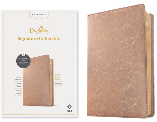 Cover Image for NLT Super Giant Print Bible, Dayspring Signature Collection, Filament Enabled (Leatherlike, Blush Floral, Red Letter) -- New Living Translation, Imitation Leather