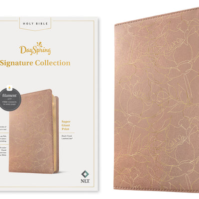 NLT Super Giant Print Bible, Dayspring Signature Collection, Filament Enabled (Leatherlike, Blush Floral, Red Letter) -- New Living Translation, Imitation Leather