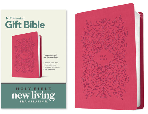 Cover Image for Premium Gift Bible NLT (Leatherlike, Very Berry Pink Vines, Red Letter) -- New Living Translation, Imitation Leather