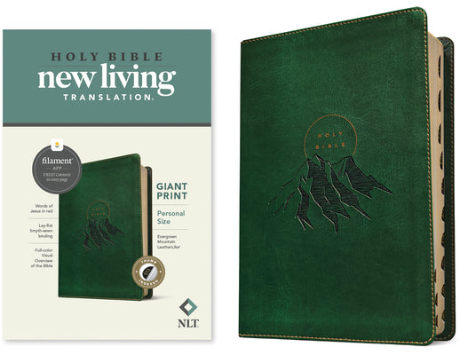 Cover Image for NLT Personal Size Giant Print Bible, Filament Enabled (Leatherlike, Evergreen Mountain, Indexed, Red Letter) -- New Living Translation, Imitation Leather