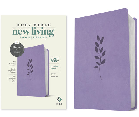 Cover Image for NLT Giant Print Premium Value Bible, Filament Enabled (Leatherlike, Lavender Vine) -- New Living Translation, Imitation Leather