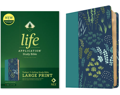 Cover Image for NLT Life Application Study Bible, Third Edition, Large Print (Leatherlike, Meadow Teal, Red Letter) -- New Living Translation, Imitation Leather