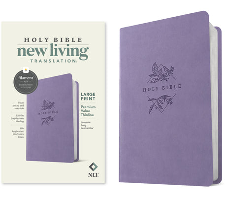 Cover Image for NLT Large Print Premium Value Thinline Bible, Filament Enabled (Leatherlike, Lavender Song) -- New Living Translation, Imitation Leather