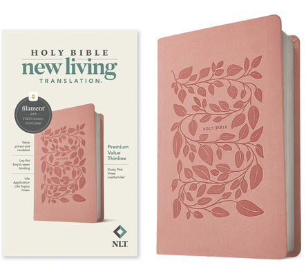 Cover Image for NLT Premium Value Thinline Bible, Filament Enabled (Leatherlike, Dusty Pink Vines) -- New Living Translation, Imitation Leather
