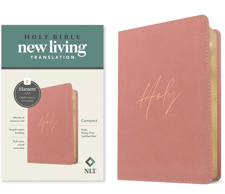 Cover Image for NLT Compact Bible, Filament Enabled (Leatherlike, Holy Dusty Pink, Red Letter) -- New Living Translation, Imitation Leather