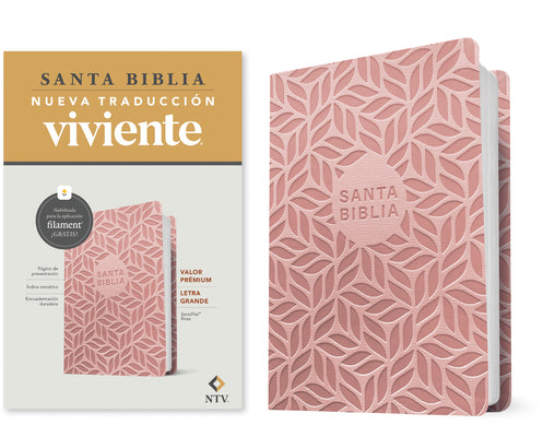 Cover Image for Biblia Valor Prémium Ntv, Letra Grande Con Filament (Sentipiel, Rosa) -- Tyndale, Imitation Leather