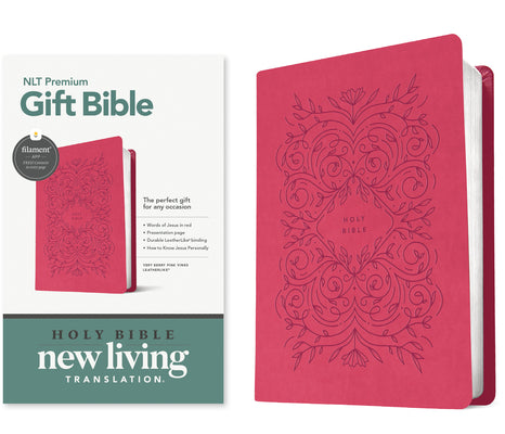 Cover Image for Premium Gift Bible Nlt, Filament Enabled (Leatherlike, Very Berry Pink Vines, Red Letter) -- New Living Translation, Imitation Leather