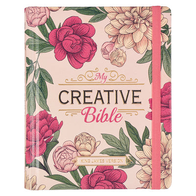 Cover Image for KJV Holy Bible, My Creative Bible, Faux Leather Hardcover - Ribbon Marker, King James Version, Pink Printed Floral -- Christian Art Gifts, Leather
