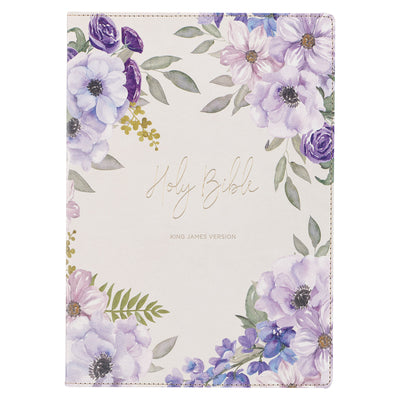 Cover Image for KJV Bible Giant Print Full-Size Faux Leather Floral -- Christian Art Gifts, Leather