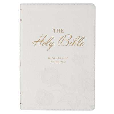Cover Image for KJV Bible Super Giant Print Faux Leather White -- Christian Art Gifts, Leather
