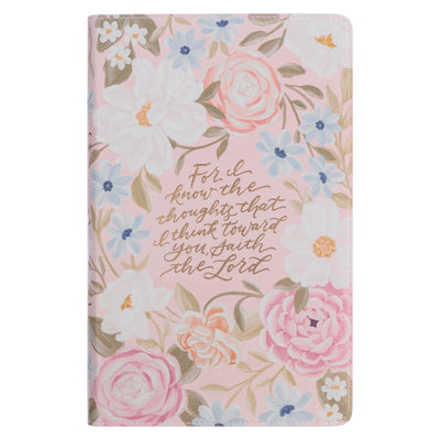 Cover Image for KJV Bible Giant Print Standard-Size (Faux Leather Pink Floral Printed Jer. 29:11) -- Christian Art Gifts, Imitation Leather