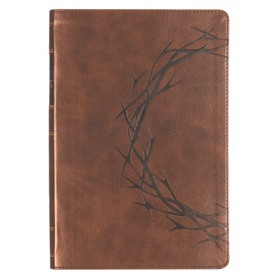 Cover Image for KJV Bible Giant Print Full-Size (Faux Leather, Crown of Thorns, Brown) -- Christian Art Gifts, Imitation Leather