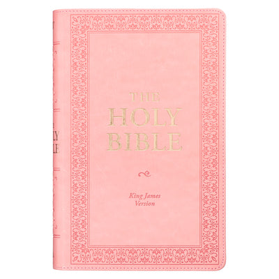 Cover Image for KJV Holy Bible, Giant Print Standard Size Faux Leather Red Letter Edition - Ribbon Marker, King James Version, Pink -- Christian Art Gifts, Leather