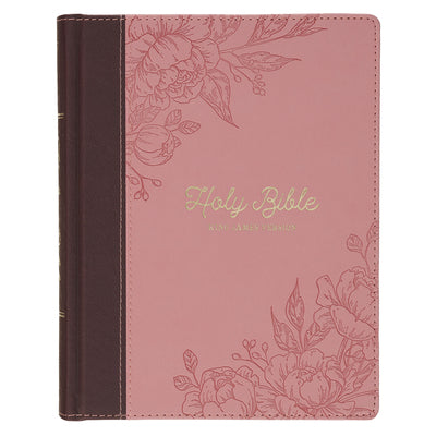 Cover Image for KJV Note-Taking Bible (Faux Leather Hardcover, Brown/Pink) -- Christian Art Gifts, Imitation Leather