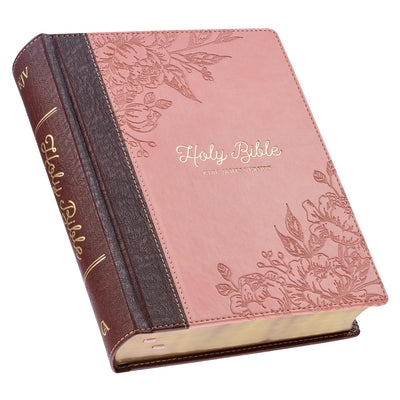 Cover Image for KJV Holy Bible, Note-Taking Bible, Faux Leather Hardcover - King James Version, Brown/Pink -- Christian Art Gifts, Leather