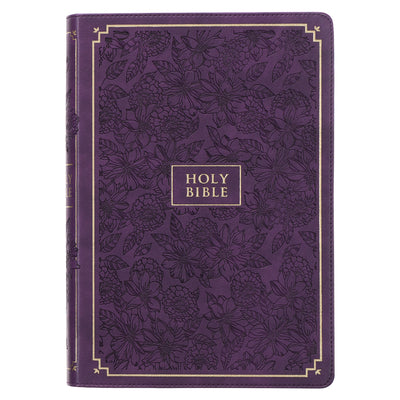 Cover Image for KJV Bible Giant Print Full-Size (Faux Leather, Purple Floral) -- Christian Art Gifts, Imitation Leather