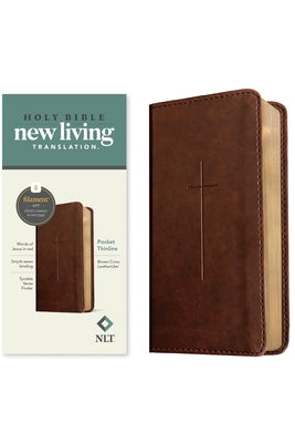 Cover Image for NLT Pocket Thinline Bible, Filament Enabled (Leatherlike, Brown Cross, Red Letter) -- New Living Translation, Imitation Leather