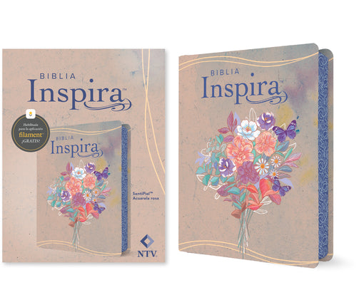 Cover Image for Biblia Inspira Ntv Con Filament (Sentipiel, Acuarela Rosa) -- Tyndale, Imitation Leather