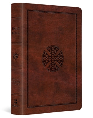 Cover Image for ESV Large Print Compact Bible, Red Letter (Trutone, Brown, Mosaic Cross Design) -- Esv Bibles, Imitation Leather