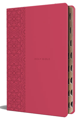 Cover Image for KJV Holy Bible, Large Print Medium Format, Fuchsia Faux Leather W/Ribbon Marker, Red Letter, Thumb Index -- Origin, Bonded Leather
